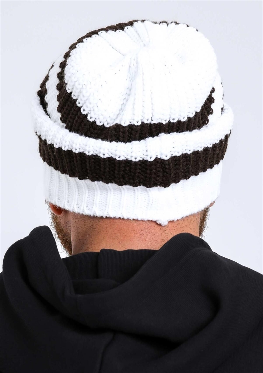 FC St. Pauli - feinstrick Streifen Logo M�tze